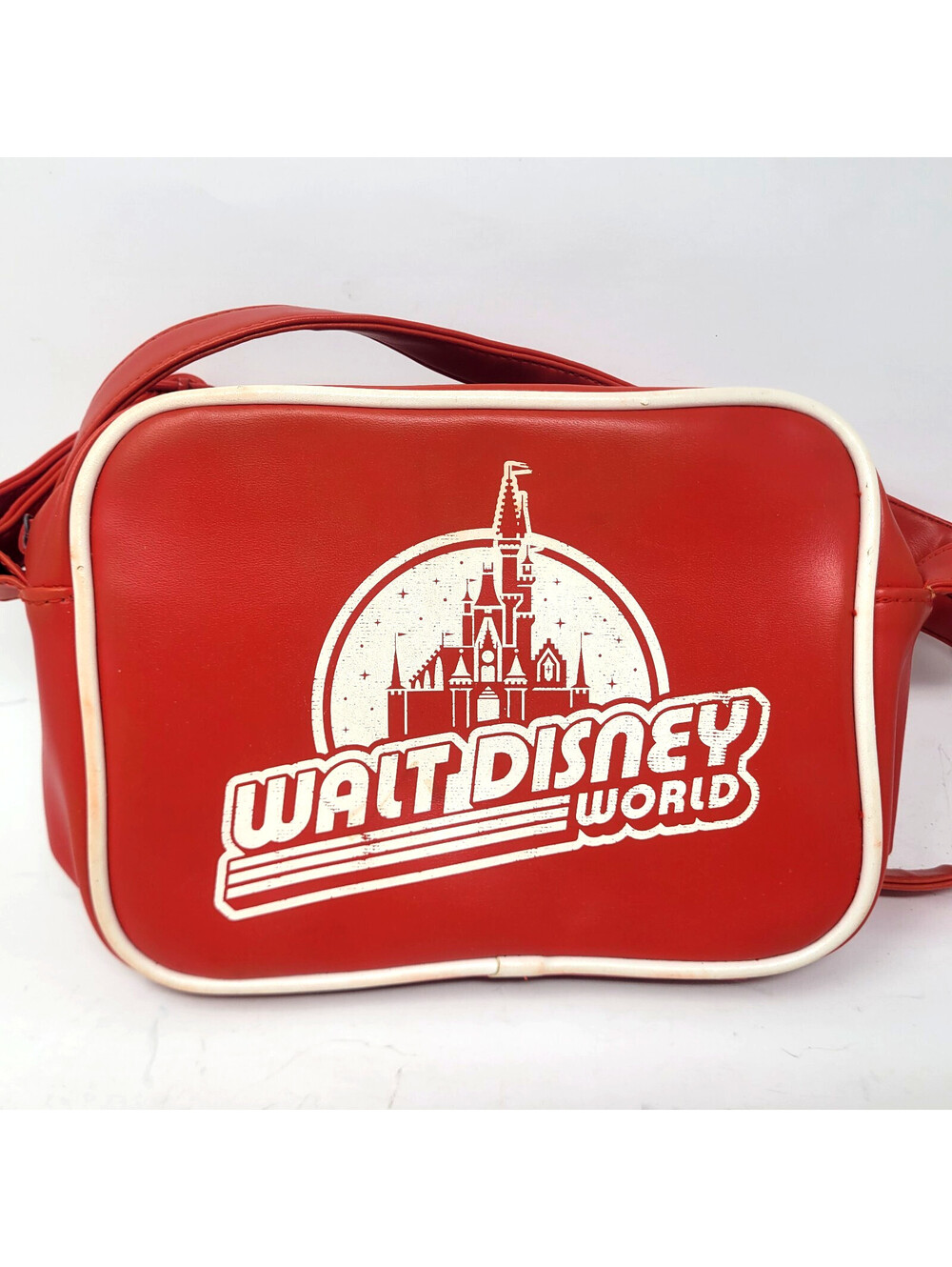Disney Parks Walt Disney World Retro Airline Crossbody Bag Red Castle Logo